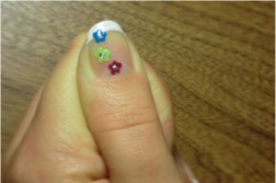 silver centered flowers