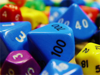 An image of many different types of dice.